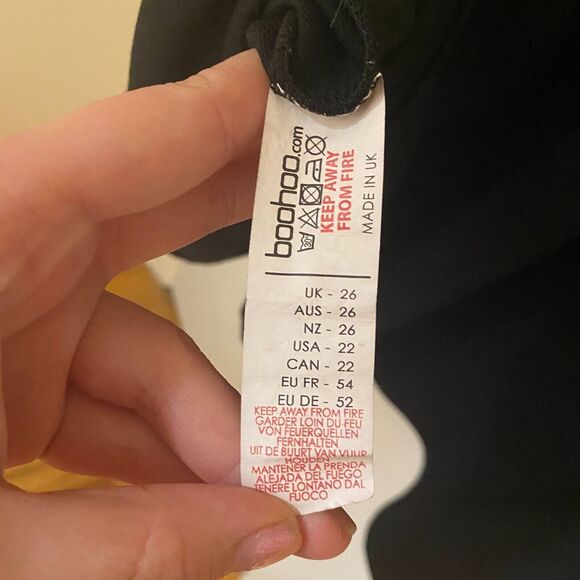 Boohoo Dress Womens 22 Black Sheath Midi Stretch Short Sleeve Button - Picture 8 of 10